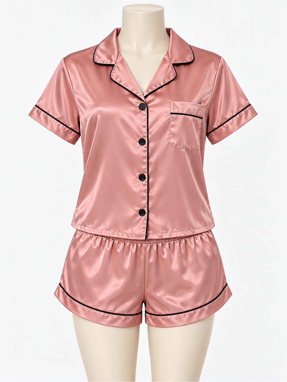Pink Satin Pajama Set Size XS BNWOT